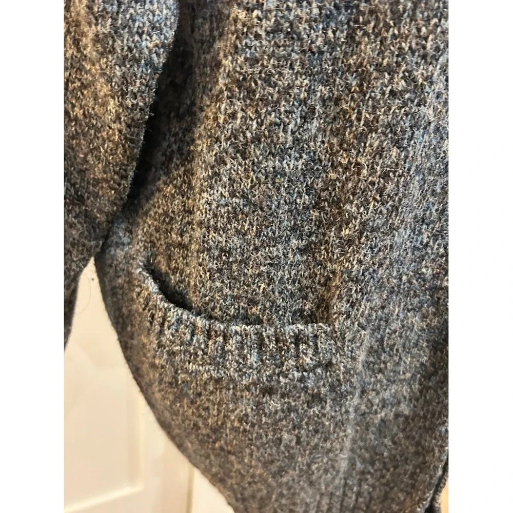 Pendleton Men's Shetland Wool Cardigan Sweater Dark Gray Button Front Pockets M‎